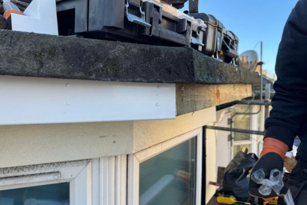 plastic UPVC fascia attached to new bargeboard